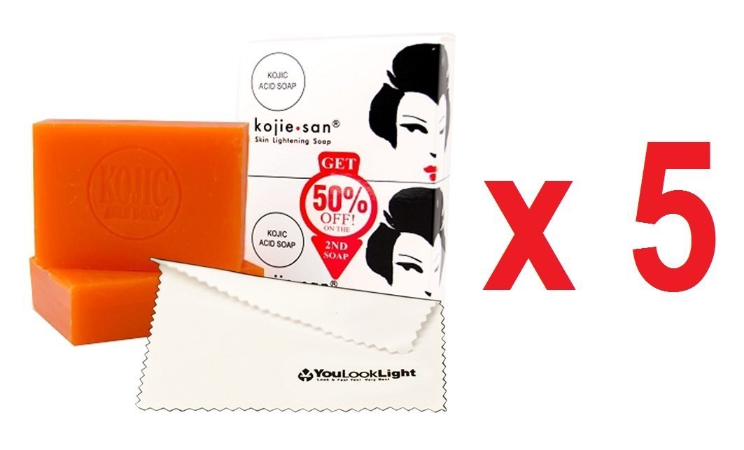 White Smoke Kojie San Skin Brightening Soap - Bundle Pack - Original Kojic Acid, Dark Spot Remover Bar Soap with Coconut & Tea Tree Oil, 65g x 10 Bars