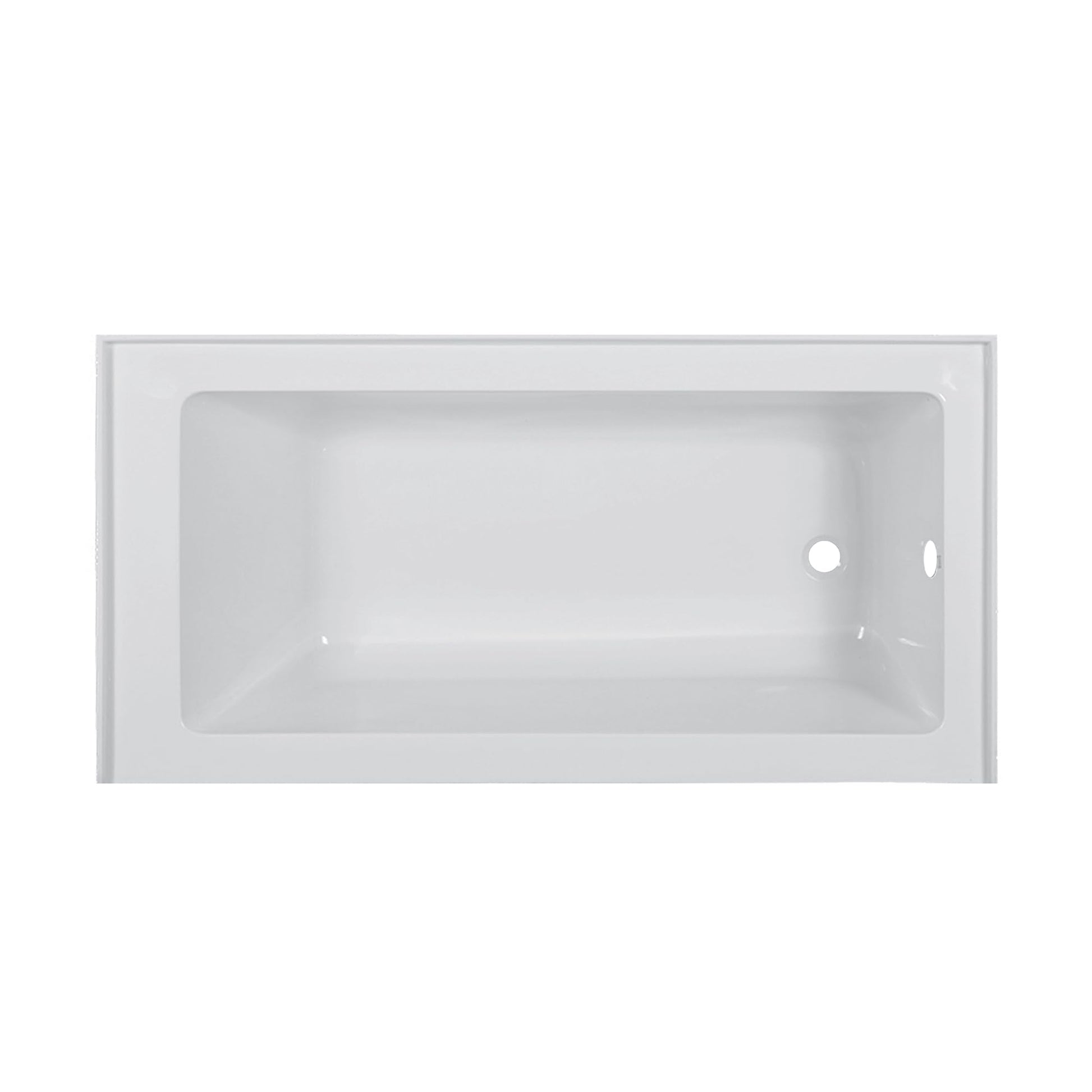 Light Gray Fine Fixtures Acrylic, Fiberglass Alcove Soaking Bathtub with Integral Apron Front in Glossy White - Right Hand Drain, 72" x 32"