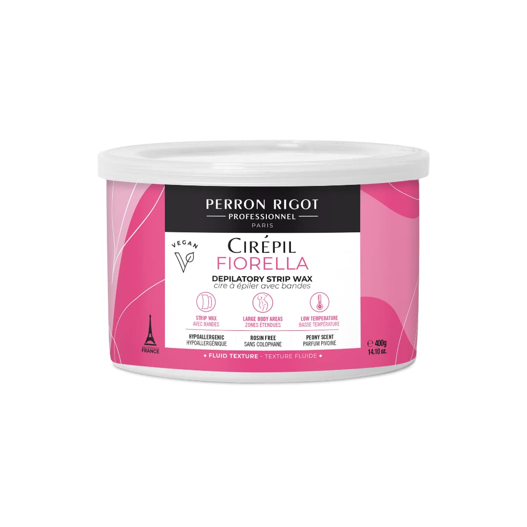 White Smoke Cirepil - Fiorella - 400g / 14.11 oz Soft Wax Tin - Fresh Peony Scent & Rosin-Free Formula - Beginner-Friendly Strip Wax for Face & Body - Low Temp Refill Tin, Strips Needed