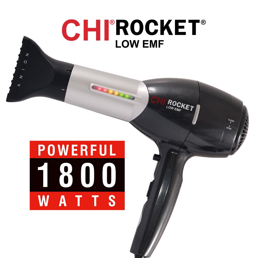 White Smoke CHI 2100 Professional 1800 Watt Rocket Low EMF Hair Dryer