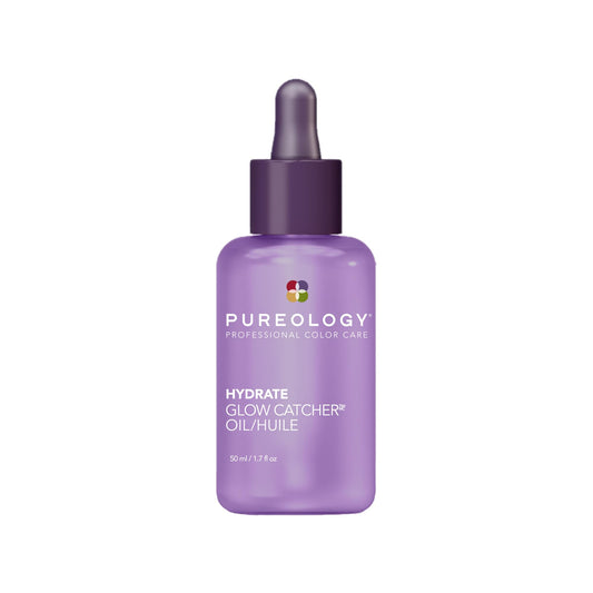 White Smoke Pureology Hydrate Glow Catcher Hair Oil - Up to 72 Hours of Hydration & Shine, All Day Frizz Control, For Dry Hair, Lightweight Heat Protectant, Color Safe