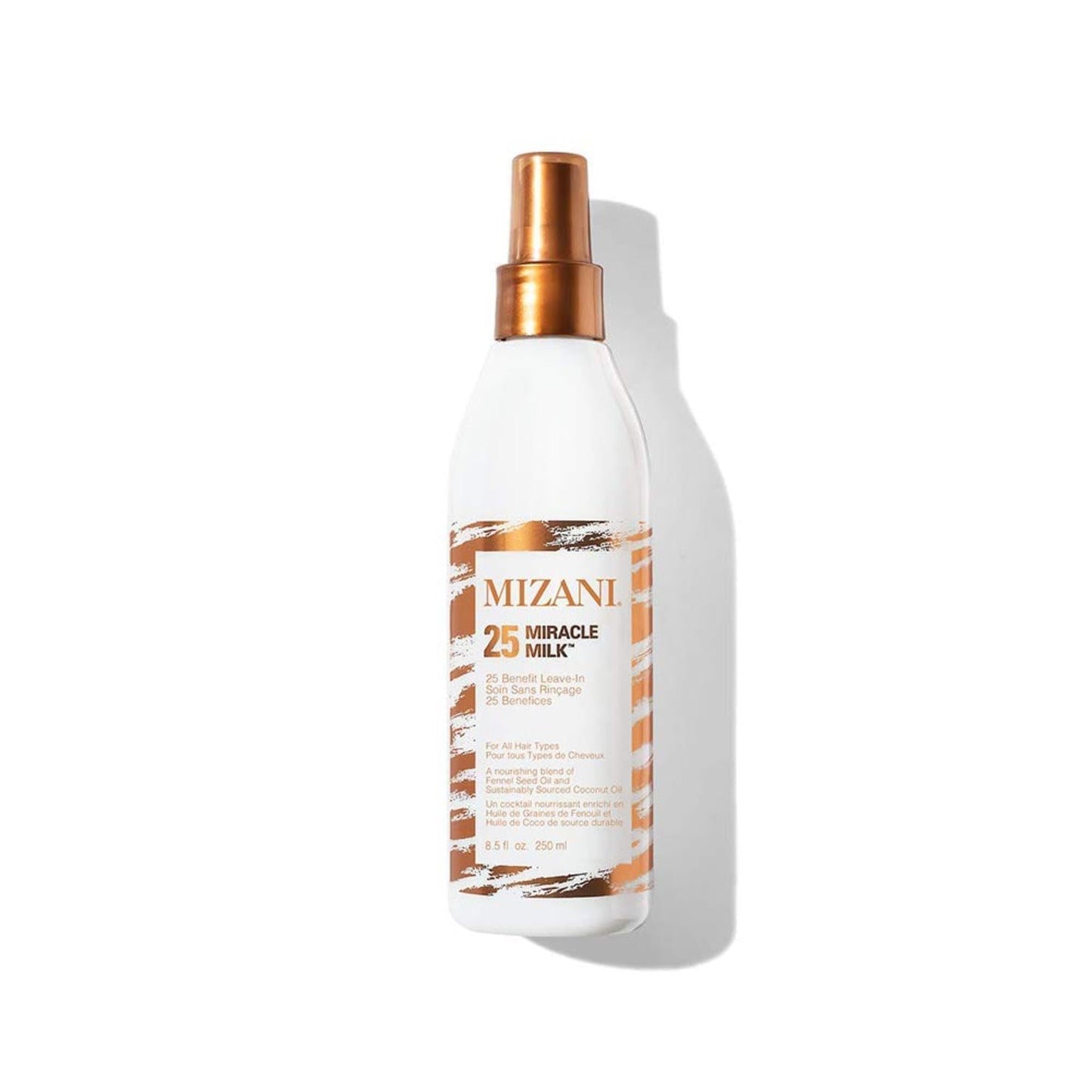 White Smoke Mizani 25 Benefit Miracle Milk - Leave in Conditioner for Curly Hair, With Coconut Oil, Curl Detangler Spray, Anti Frizz Heat Protectant, No Drying Alcohols, Paraben-Free, 8.5 Fl Oz