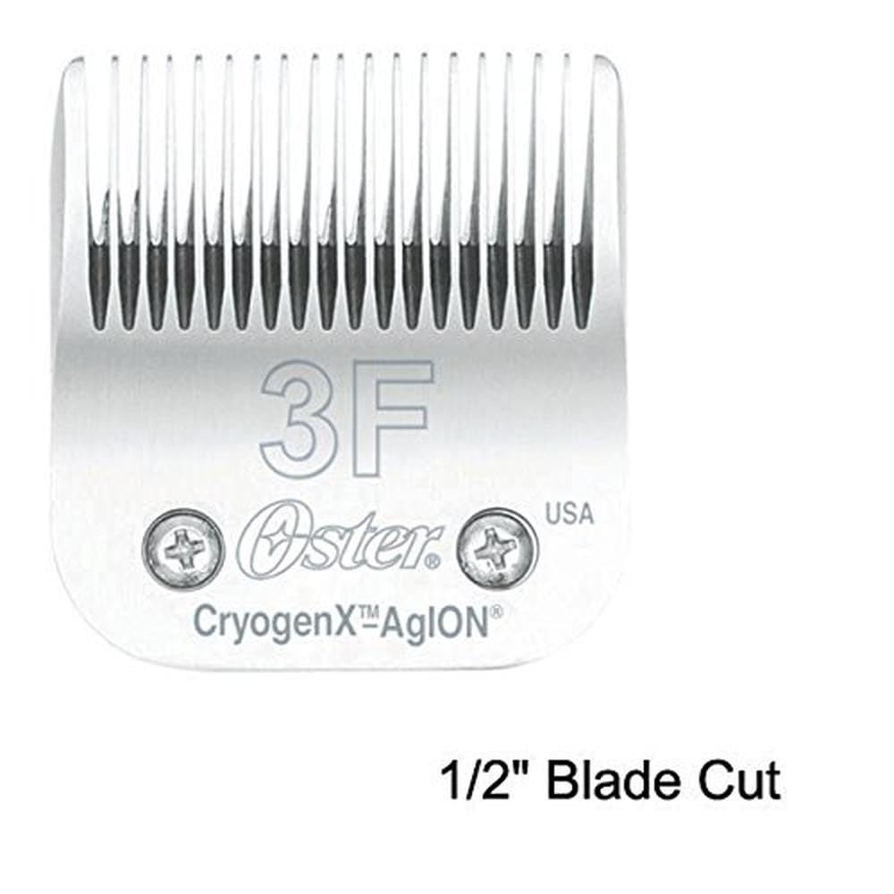 White Smoke Oster Professional Pet & Dog Grooming Blades - Size 3F Cryogen-X Clipper - Compatable with all Oster Detachable Blade Clippers - Long-lasting, High-Carbon Steel & Ultra-Sharp