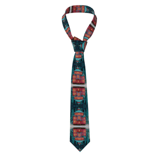 White Smoke JZMTY Enchanted Alcove Men's Necktie with Anti-Floating Buckle Design Soft Wrinkle-Resistant Various Formal Occasions