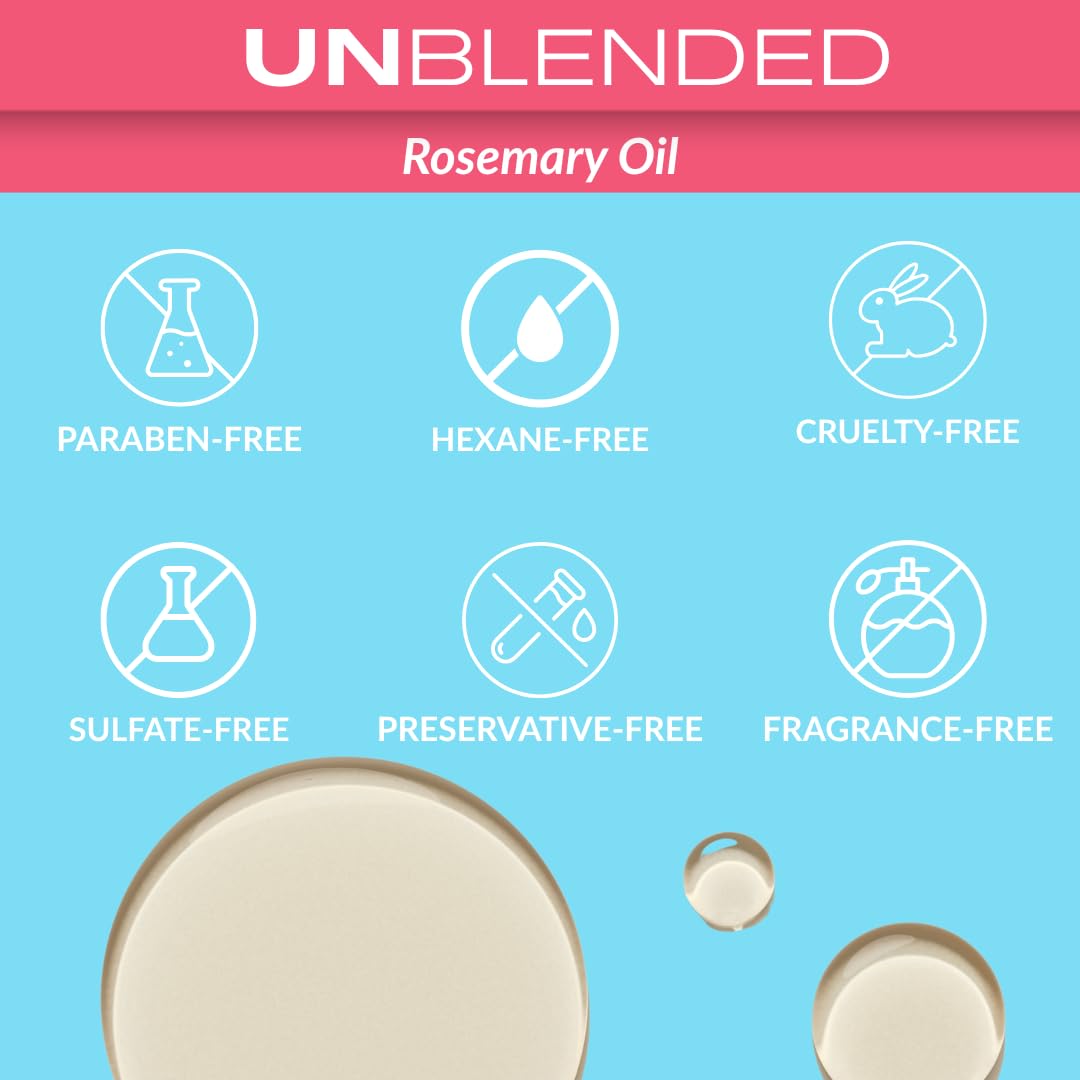 Light Sky Blue UNBLENDED Rosemary Oil 100% Pure & Natural – For Hair Growth, Scalp Care & Skin – 60ml / 2oz