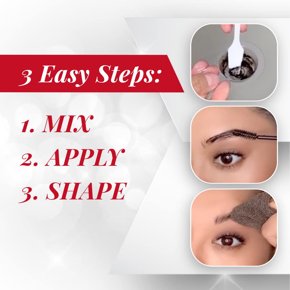 White Smoke Ardell Brow Tint Kit Dark Brown - Eyebrow Tint, Long-Lasting Brow Color with Natural Extracts, Complete Eyebrow Tint Set, 1 Pack