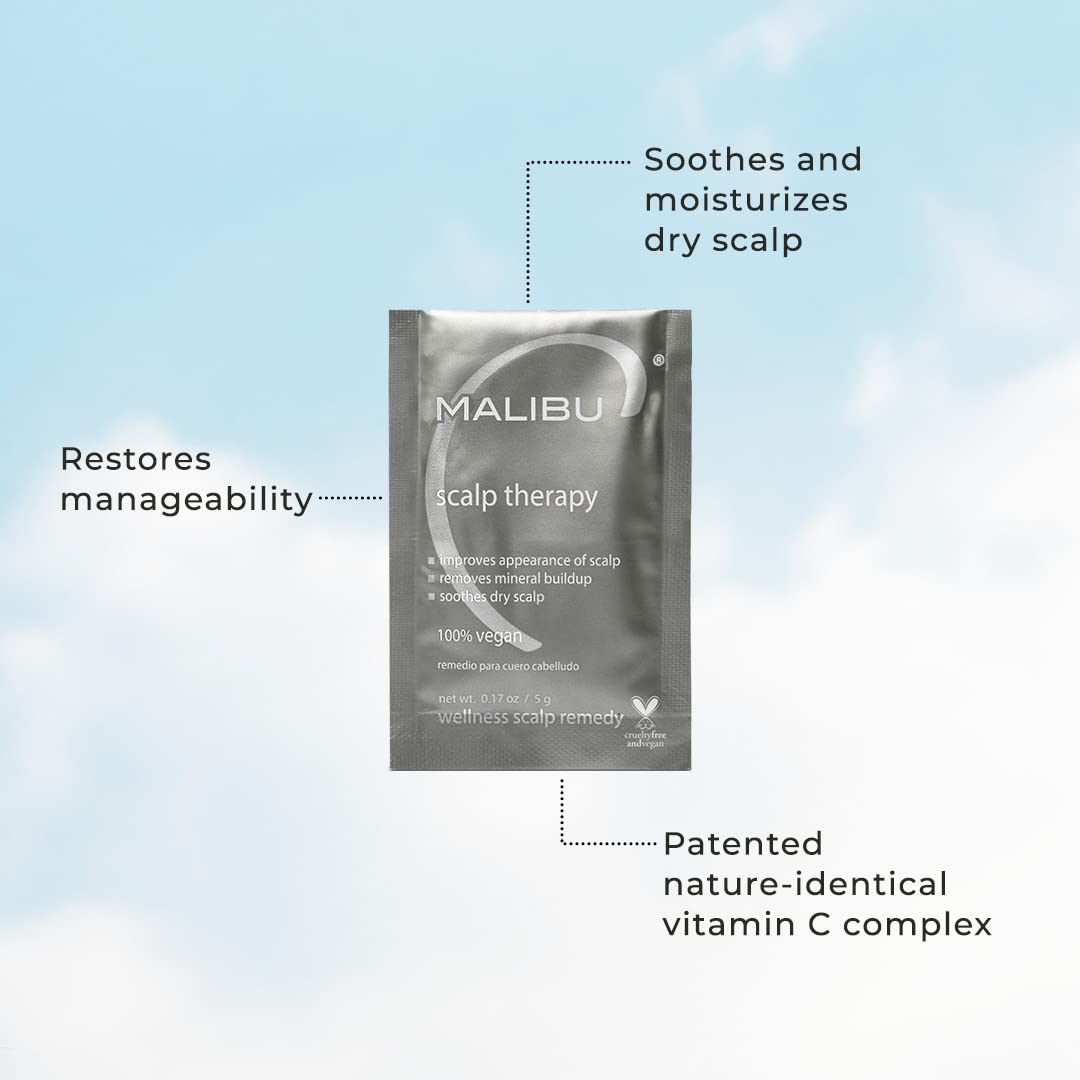 White Smoke Malibu C Mini Malibu Rehab Scalp Wellness - Contains 2 Hair Remedy Packets - Miineral & Oil Infused Deep Conditioner and Scalp Rejuvenating Hair Care
