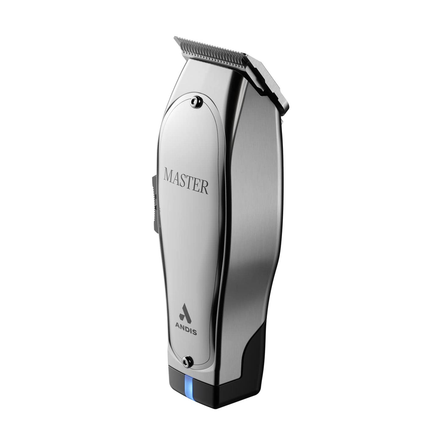 White Smoke Andis 12660 Professional Master Corded/Cordless Hair Clipper, Adjustable Carbon Steel Blade Hair Clipper for Close Cutting, Silver