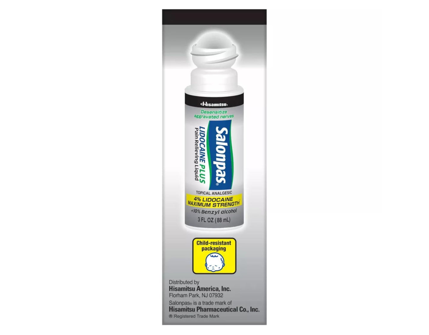 White Smoke Salonpas LIDOCAINE Plus Pain Relieving Liquid (Pack of 2)