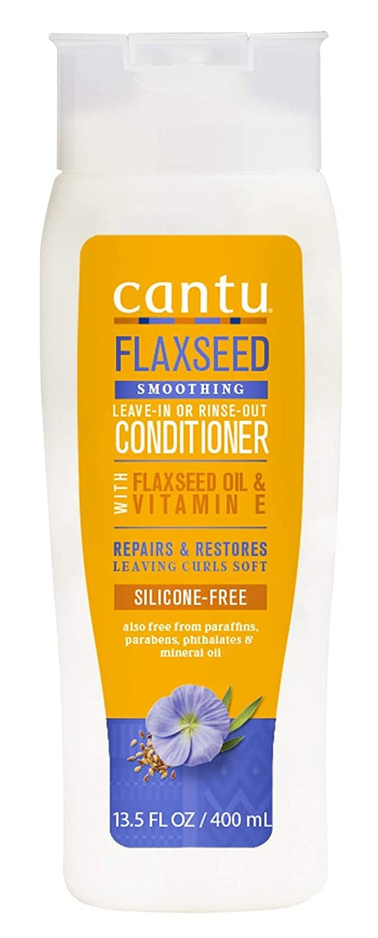 White Smoke Cantu Flaxseed Conditioner Leave-In Or Rinse-Out 13.5 Ounce (400ml) (Pack of 3)