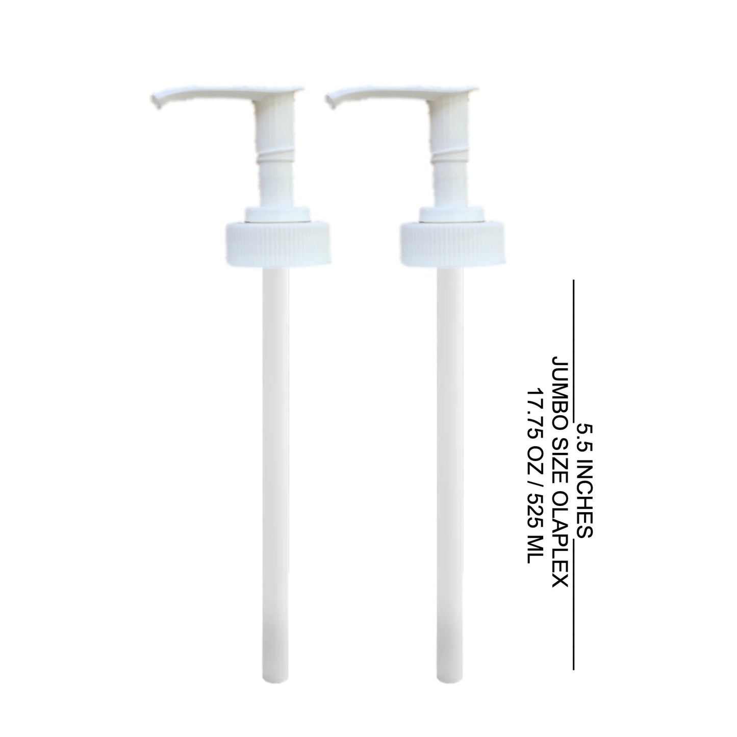 White Smoke Dispenser Pumps Compatible with the New Size Jumbo Olaplex No. 4 Shampoo and No. 5 Conditioner 17.75 oz, 525 ml Size Bottles, Ultra Essentials (Two White Pumps - 4 and 5 (17.75oz Jumbo)