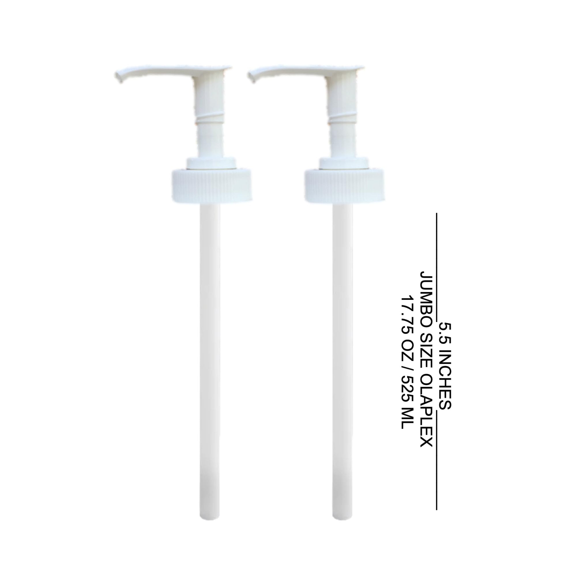White Smoke Dispenser Pumps Compatible with the New Size Jumbo Olaplex No. 4 Shampoo and No. 5 Conditioner 17.75 oz, 525 ml Size Bottles, Ultra Essentials (Two White Pumps - 4 and 5 (17.75oz Jumbo)