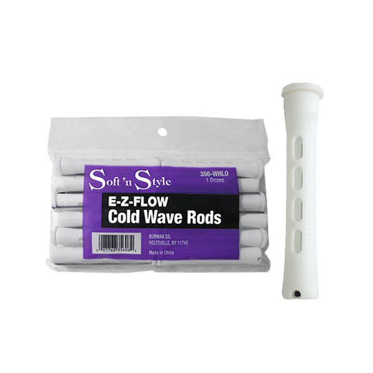 White Smoke Long White - Soft 'N Style Hair Salon E-Z Flow Cold Wave 12 Rods - HC-356WHLO