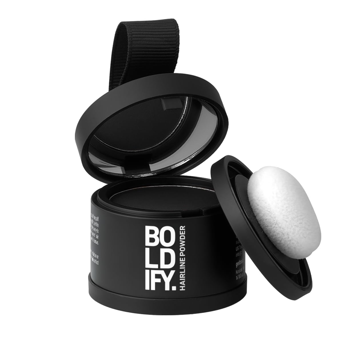 White Smoke BOLDIFY Hairline Powder - Water-Resistant Root Touch Up Hair Color for Gray Coverage - 24-Hour Stain-Proof, Mess-Free Hair Powder for Thinning Hair - Black