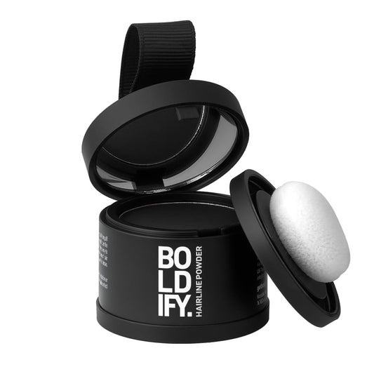 White Smoke BOLDIFY Hairline Powder - Water-Resistant Root Touch Up Hair Color for Gray Coverage - 24-Hour Stain-Proof, Mess-Free Hair Powder for Thinning Hair - Black