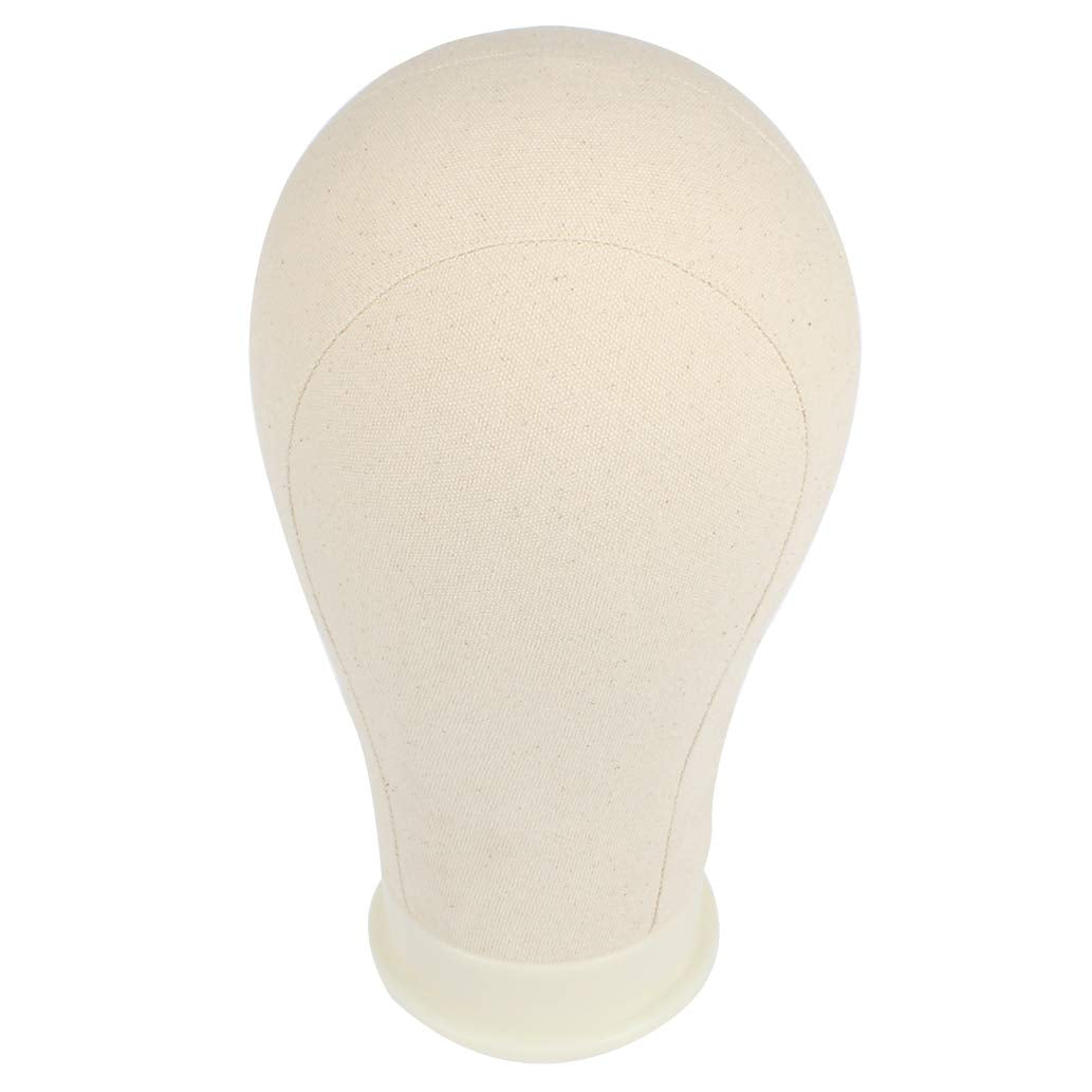 Light Gray Leeven 21"-24" Poly Canvas Block Head Professional Mannequin Canvas Head for Making, Drying,Styling Wigs with Table Clamp Stand 22 Inch
