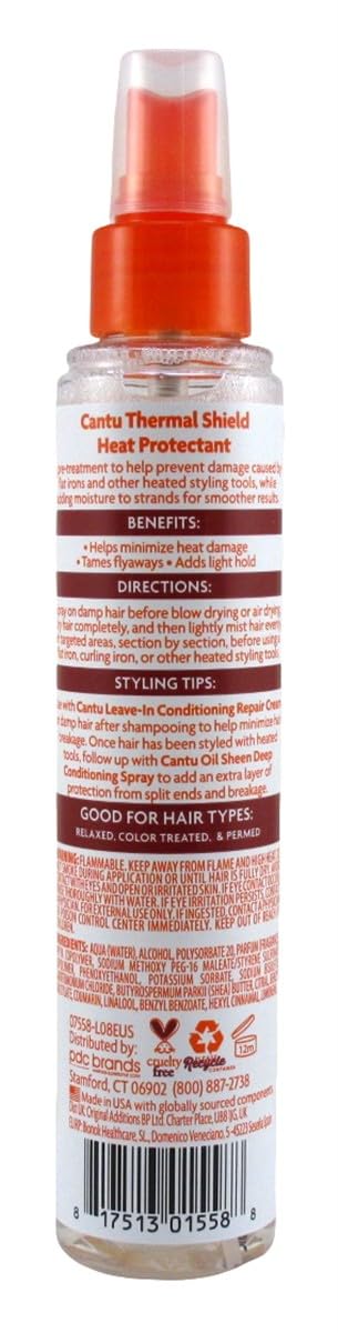 White Smoke Cantu Shea Butter Thermal Shield Heat Protectant 5.1 Ounce (Pack of 2)