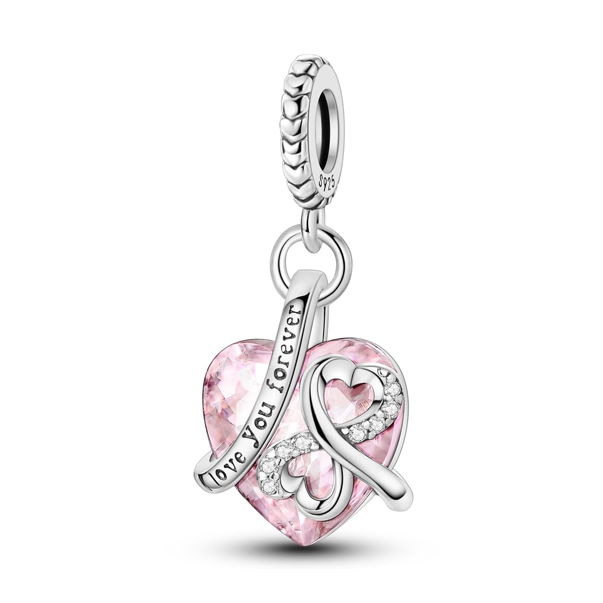 White Smoke 925 Sterling Silver Charms for Bracelets,Happy Family Dangle Pendants Charms Bead fit Pandora Charms Bracelets or Necklaces Jewelry Gift for Womens