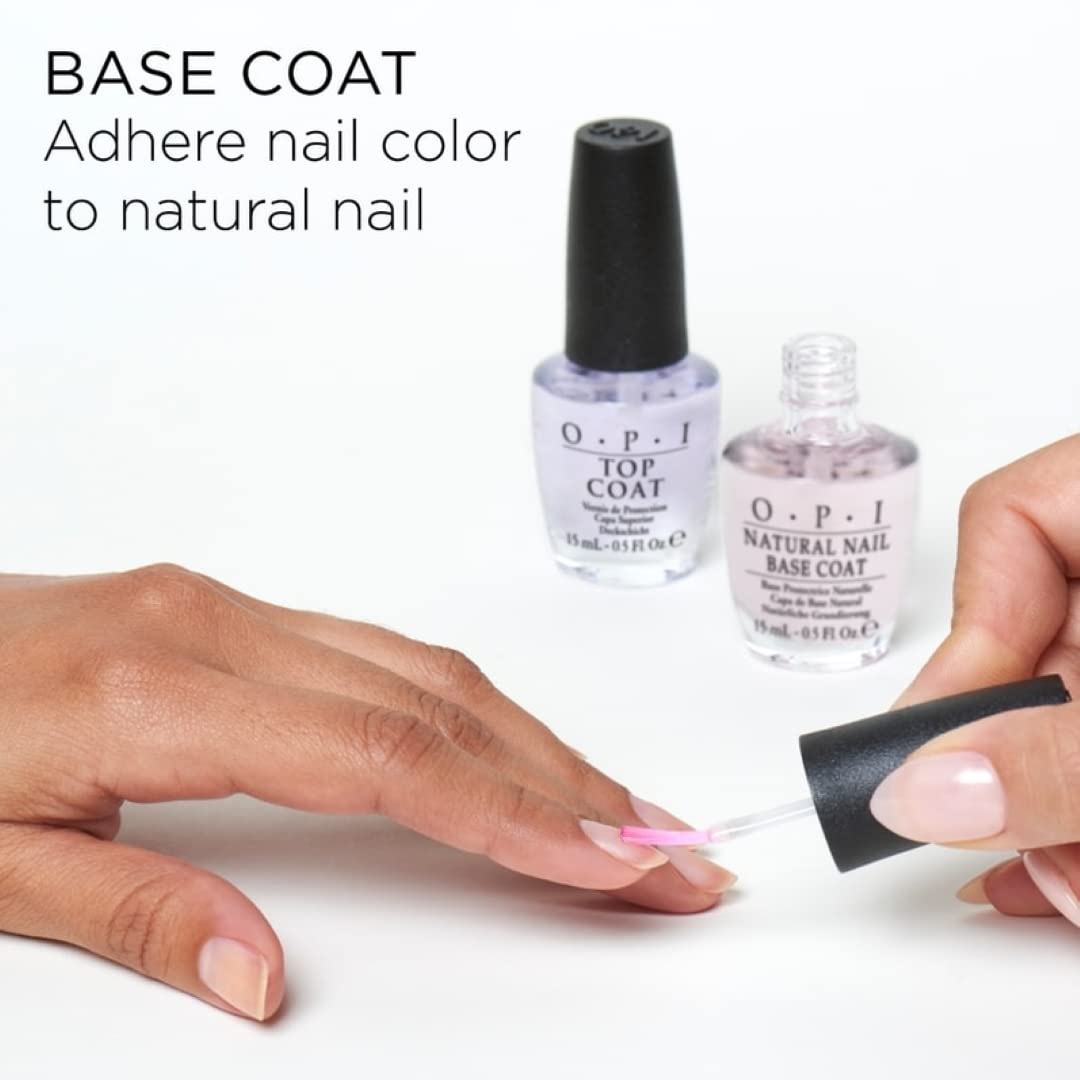 White Smoke OPI Nail Polish Top and Base Coat, Protective High-Gloss Shine, 0.5 Fl Oz, Natural