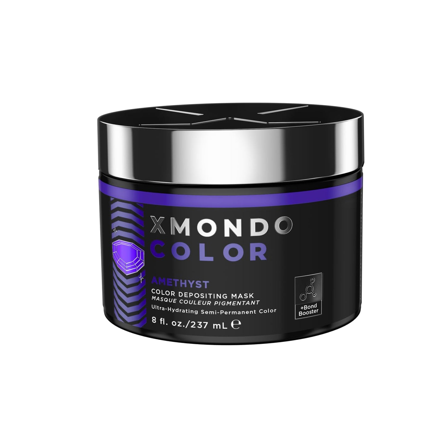 Dark Slate Gray XMONDO Color Amethyst Depositing Mask & Semi-Permanent Purple Hair Dye | Infused with Bond Booster Technology & Hyaluronic Acid for Nourishment, Revitalization & Repair, Vegan Formula, 8 Fl Oz 1-Pack