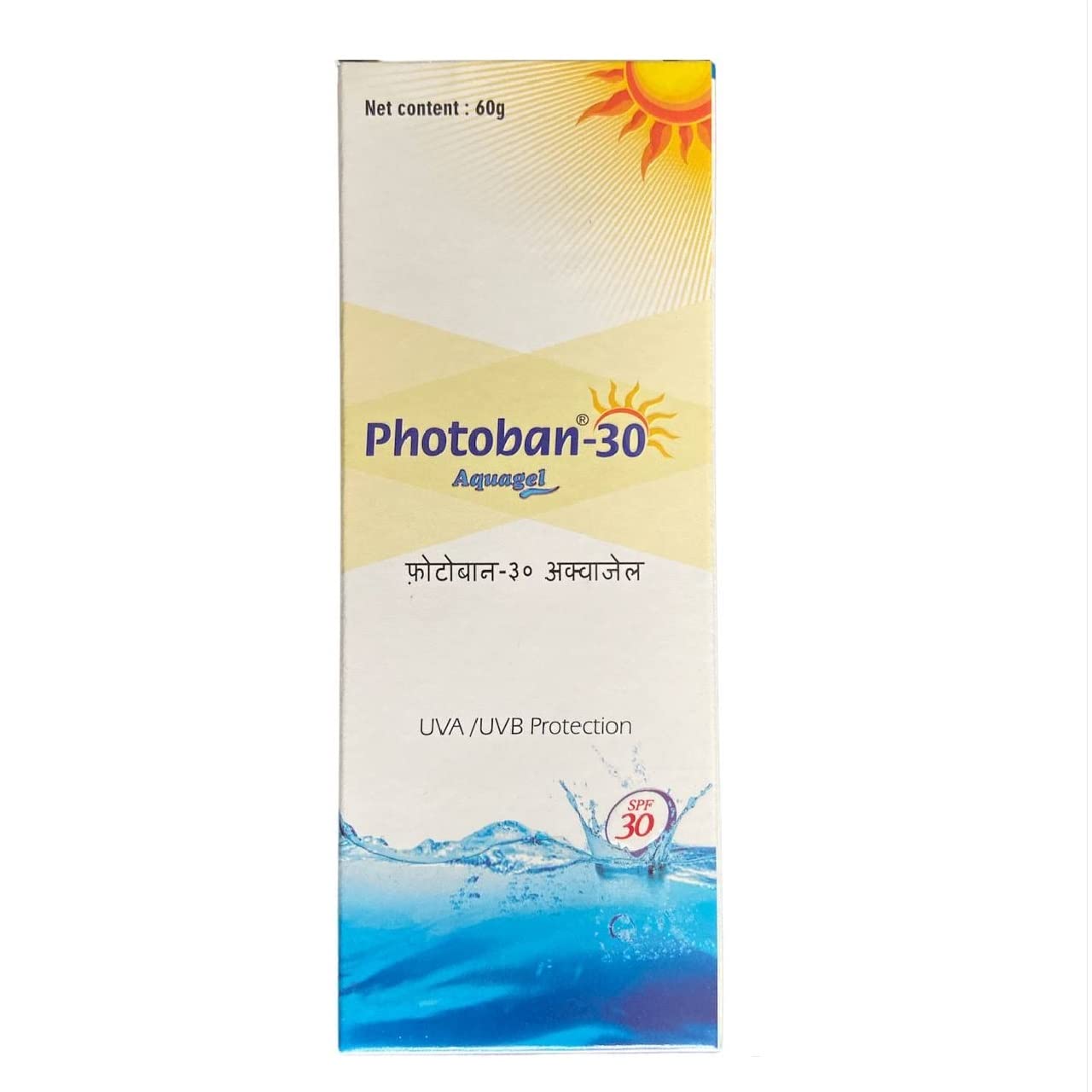Antique White Photoban-30 Aquagel UVA/UVB Protection Sun Care Pimple Scars 30 gm
