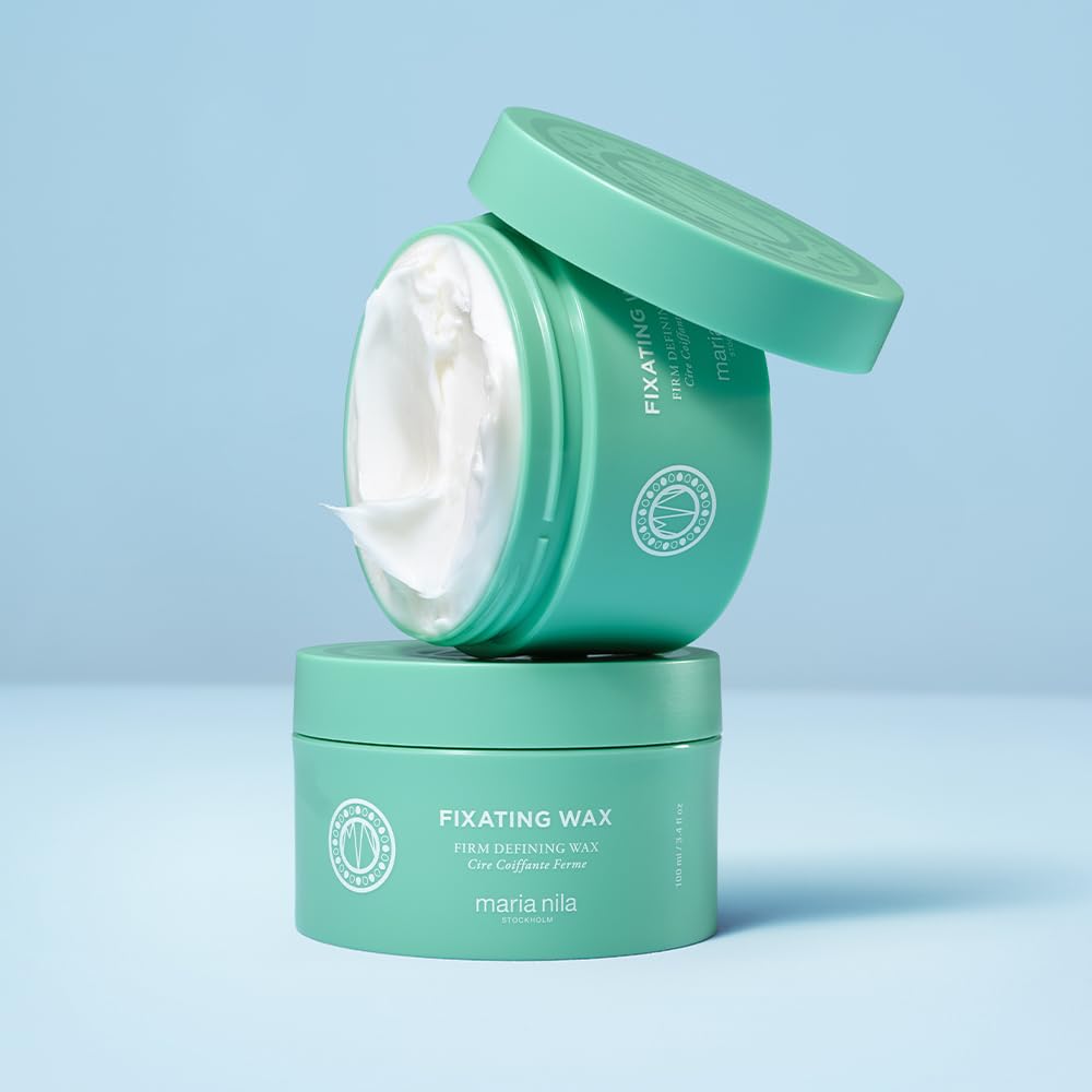 Light Steel Blue Maria Nila Fixating Wax, 100 ml, Hold 4/5, Low Shine and Matte Finish, Long-lasting Hold, For Shorter Hair Types, 100% Vegan