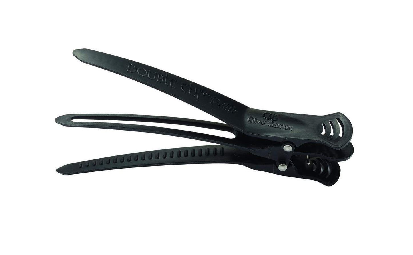 White Smoke Olivia Garden 2-in-1 sectioning Double Clip - 4 Clips (Petite Black) DC-3