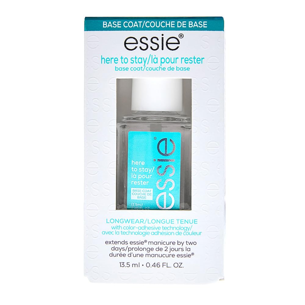 Alice Blue essie salon quality nail care, vegan formula, clear base coat, Here To Stay, 0.46 fl oz