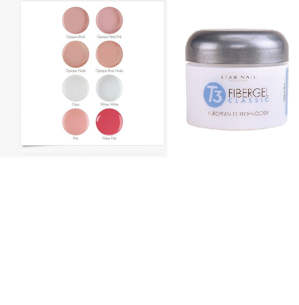 White Smoke Star Nail T3 Fibergel Classic 2 oz (Opaque Rose Nude)