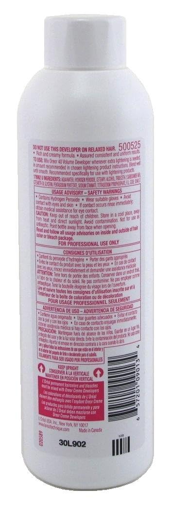 Rosy Brown L'Oréal Technique Oreor Developer - Hair Color Developer, Creamy Formula For Uniform Results, Combine With Color of Your Choice, 40 Vol Dev 16 Oz