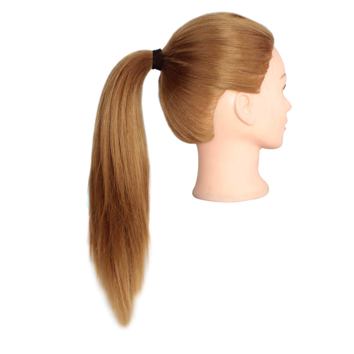 White Smoke Mannequin Head With Human Hair 22-24 Inch Blonde 60% Real Hair Cosmetology Manicans Head for Practicing Braiding Styling Cutting Doll Head with Clamp Holder
