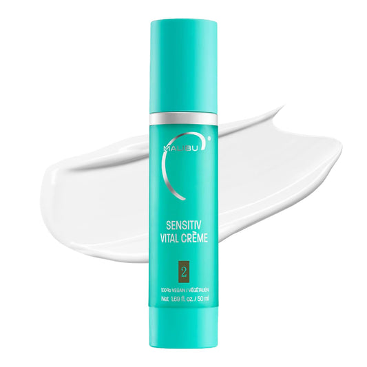 White Smoke Malibu C Sensitiv Vital Crème Face Moisturizer - Non-Comedogenic Moisturizer for Combination Skin - Lightweight Formula Enriched with Pro Vitamin B5 & Jojoba Esters (1.69 oz)