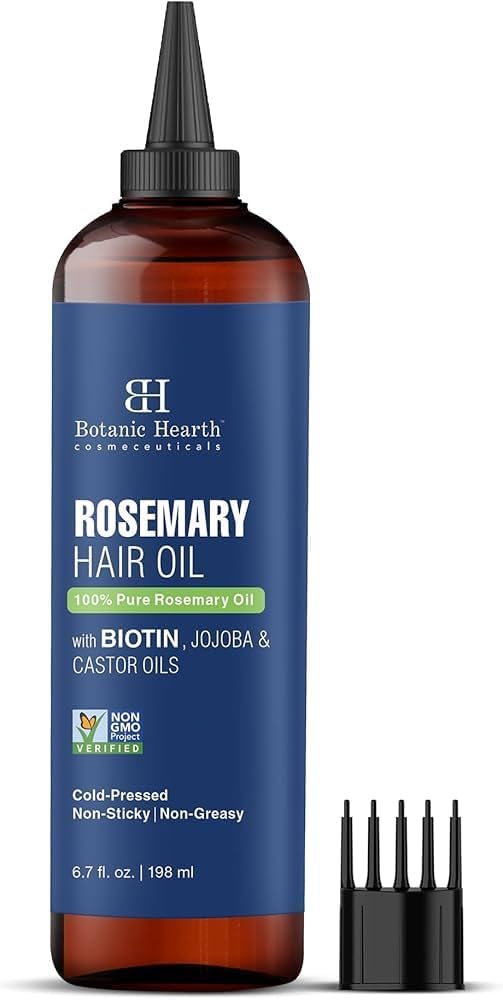 White Smoke Botanic Hearth Hair Oil for Hair Growth | Rosemary Oil for Hair Growth with Biotin, Castor & Jojoba | Hair Relaxers & Dry Scalp Treatment | Color Safe | All Hair Types | 6.7 Fl Oz
