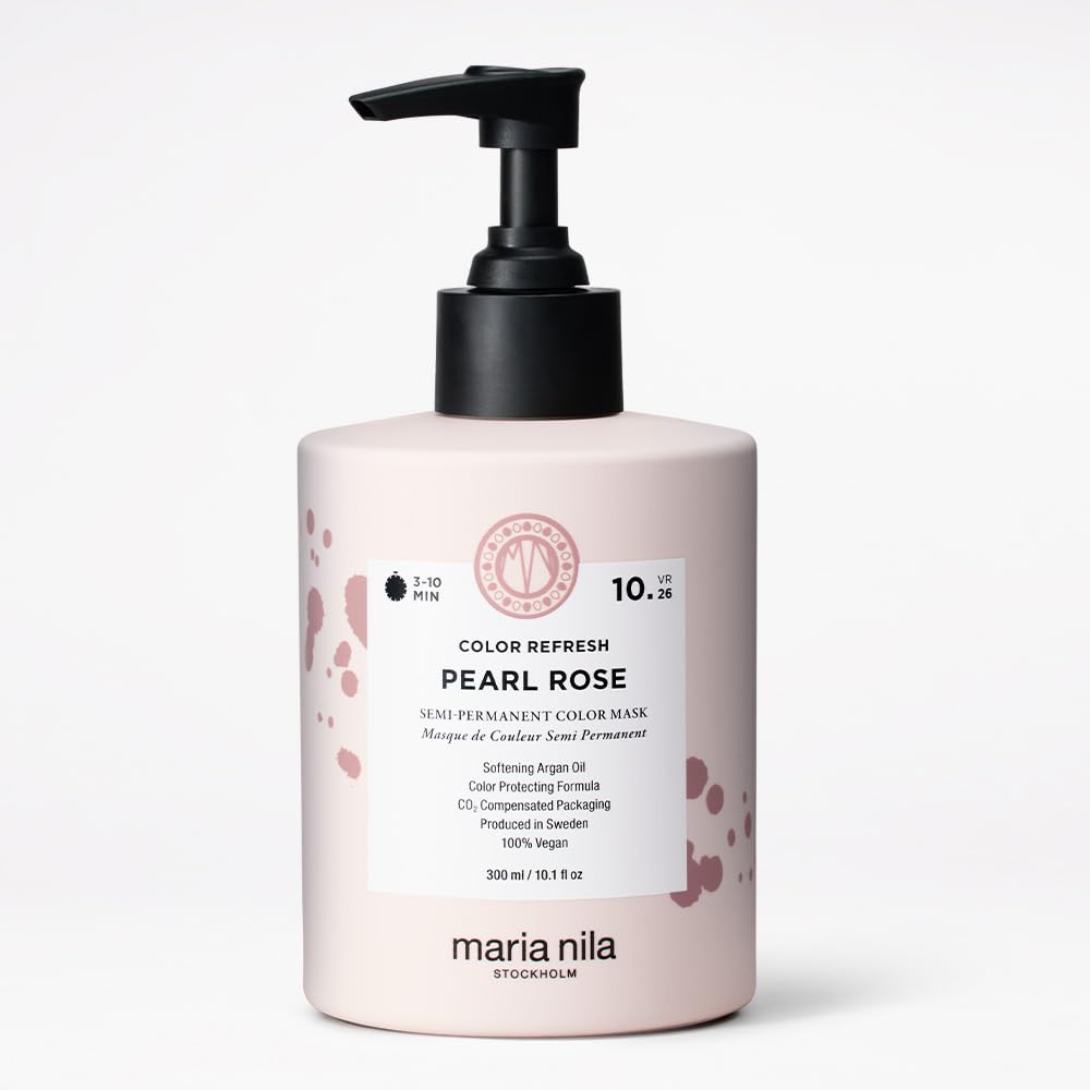 White Smoke Maria Nila Color Refresh, Pearl Rose 10.1 Fl Oz, Soft Pink Hair Mask, Semi-Permanent Pigments, 100% Vegan & Sulfate/Paraben free