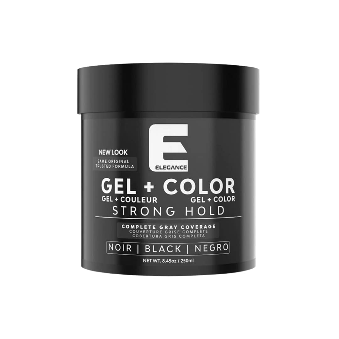 Dark Slate Gray Elegance Black Color Hair Styling Gel Strong Hold 8.45 Oz