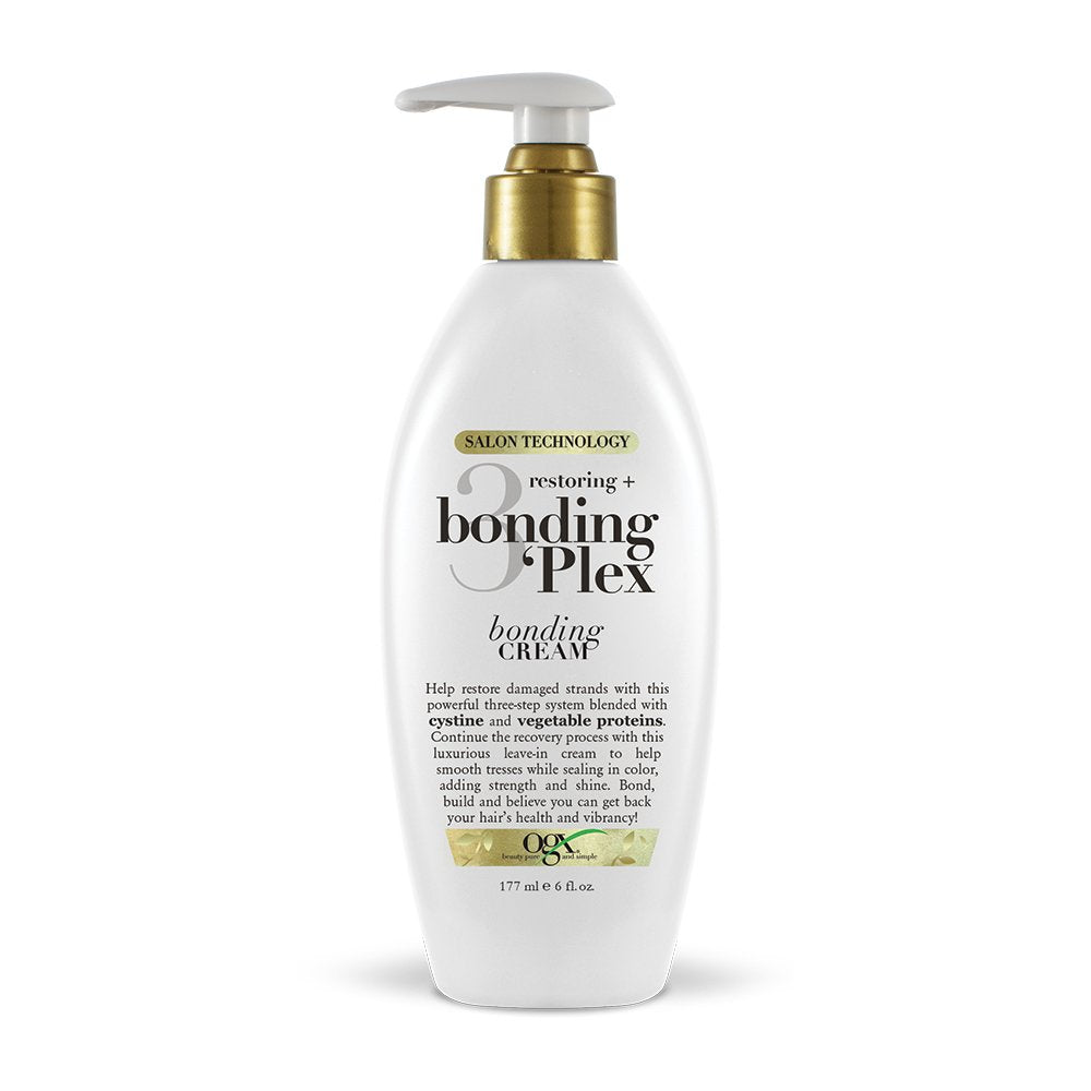 White Smoke OGX Restoring + Bonding Plex Salon Technology Bonding Cream Leave-in Treatment, 6 Ounce, 177 fl oz.