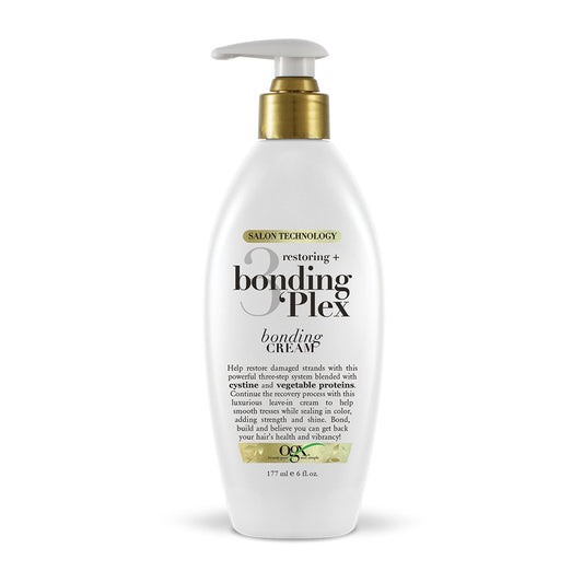 White Smoke OGX Restoring + Bonding Plex Salon Technology Bonding Cream Leave-in Treatment, 6 Ounce, 177 fl oz.