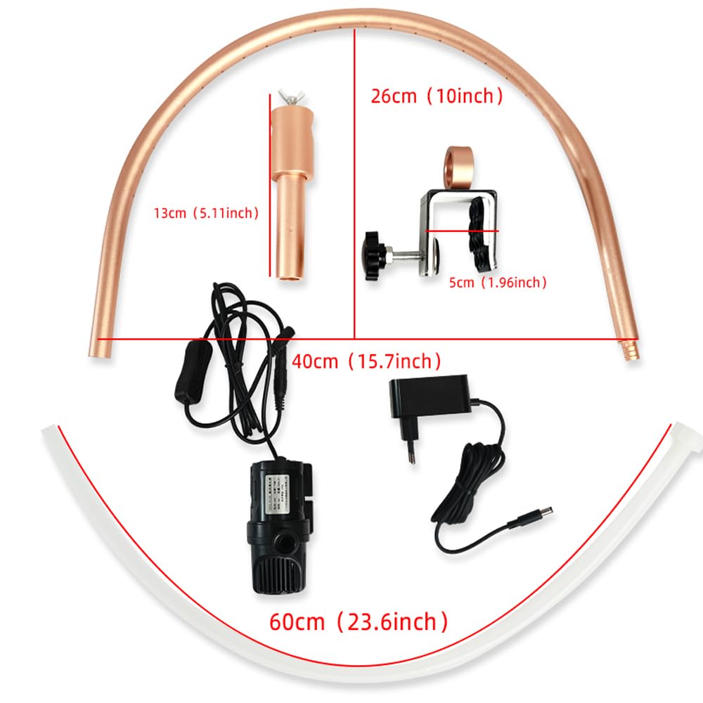 White Smoke Head Spa Water Frame with Pump for Shampoo Sink, Portable Salon Shower Head Equipment, Shampoo Bowl Waterfall