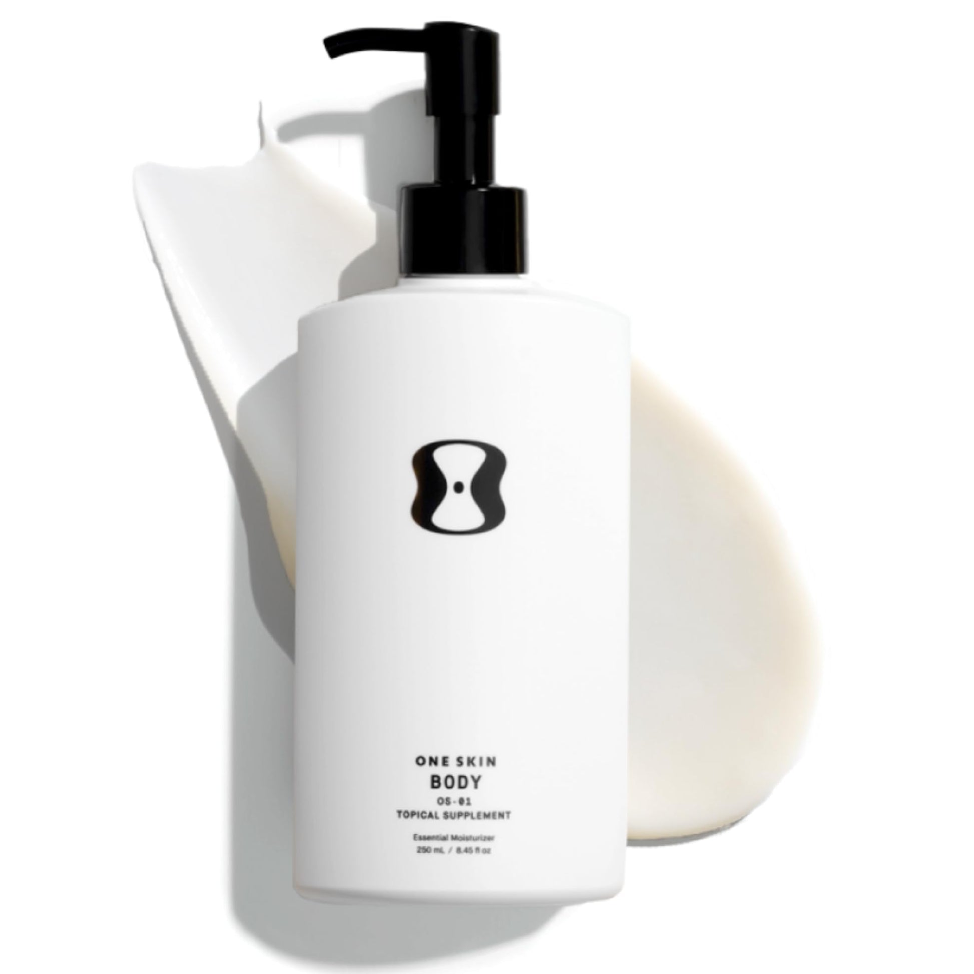 White Smoke oneskin BODY OS-01 Peptide Topical Supplement & Skin Longevity Age Reversal Moisturizer | Safe for Sensitive Skin, Fragrance-Free, 250 mL / 8.45 oz
