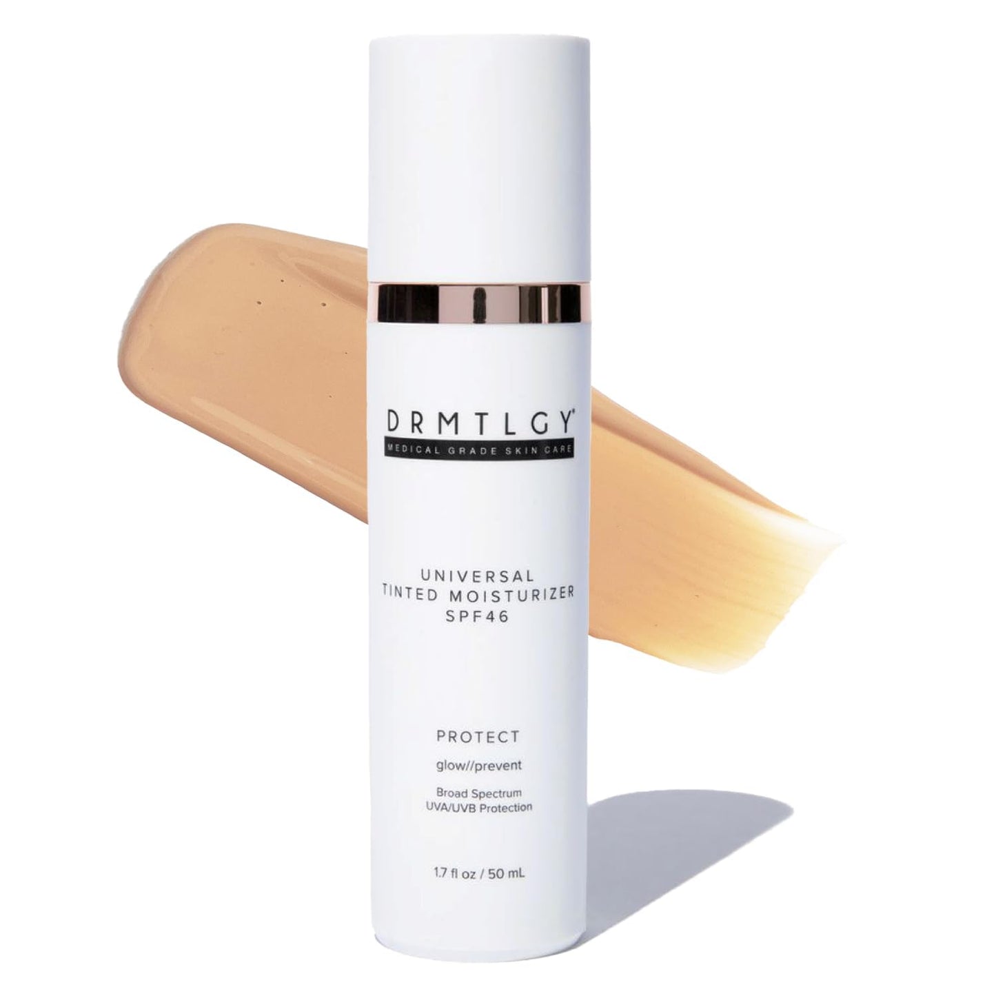 White Smoke DRMTLGY Universal Tinted Moisturizer SPF 46 – Hydrating Dewy Tinted Sunscreen for Face with Zinc Oxide & Octinoxate – Niacinamide & Hyaluronic Acid – Broad Spectrum Lightweight Daily SPF, 1.7 oz