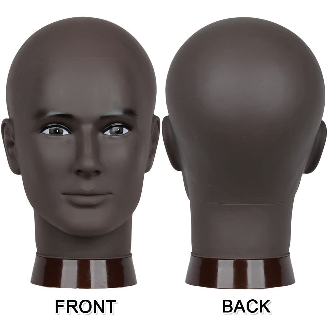 White Smoke Newshair Bald Mannequin Head Male Wig Head Professional Cosmetology for Wig Making and Display Hat Helmet Glasses or Masks Display Head Model with Free Clamp Stand (Black)
