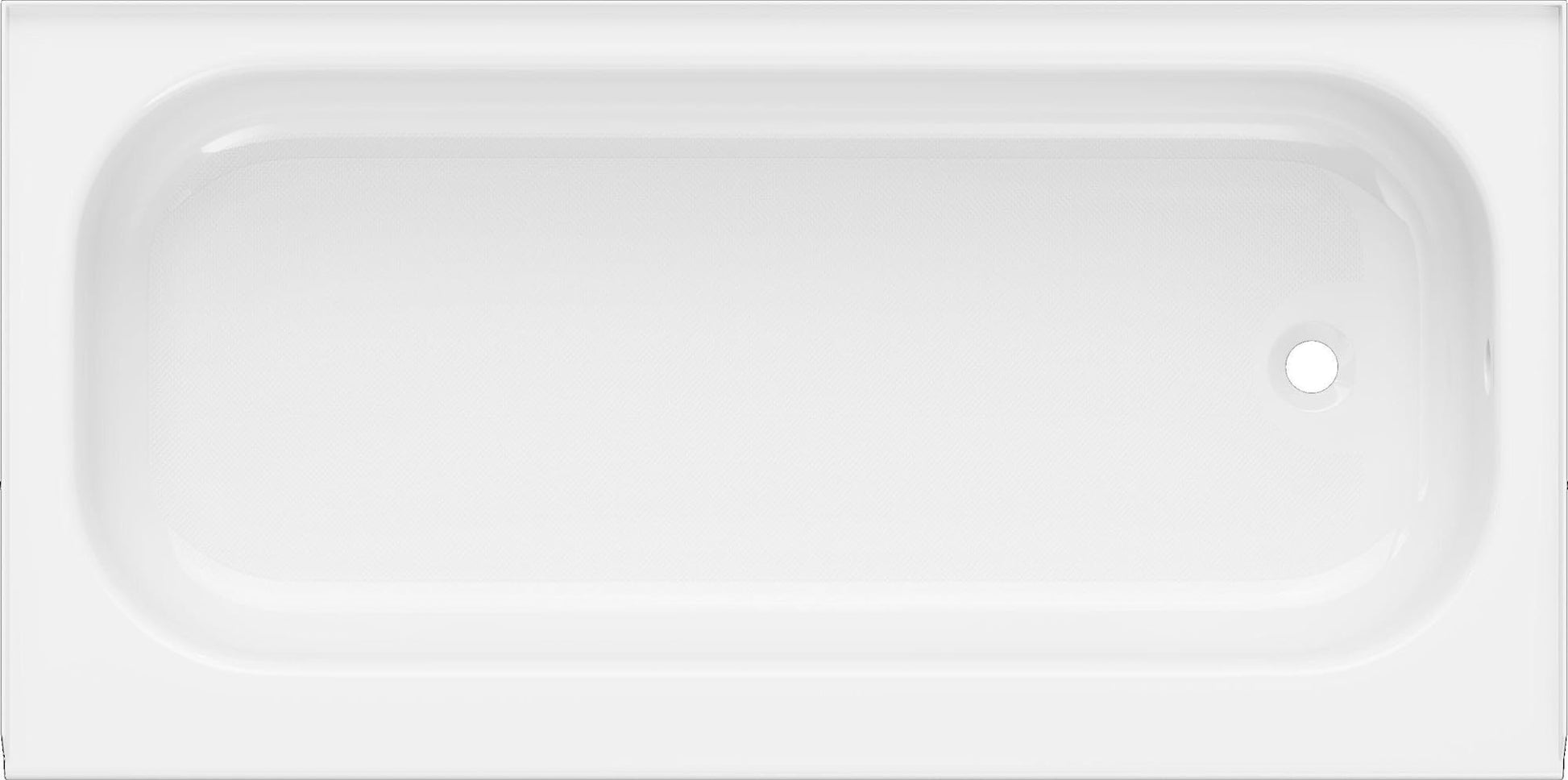 Lavender PROFLO PFB16R Folsom 60" X 30" Enameled Steel Soaking Bathtub - Three Wall Alcove Installation (Right-Side Drain) - White