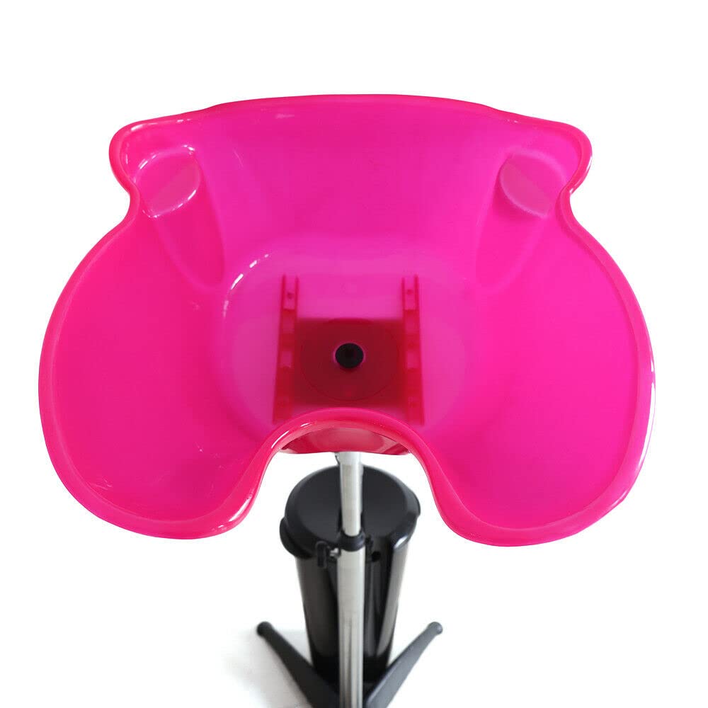 White Smoke 10L Salon Sink Mobile Deep Shampoo Basin Sink Hairdressing Salon Basin Bowl Height-Adjustable Portable Sink Hair Treatment Bowl Portable Hair Washing Sink with Drain Hose (Pink)