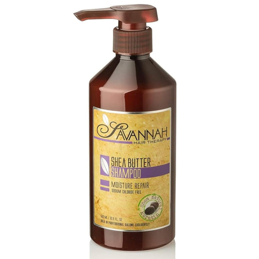 White Smoke Savannah Hair Therapy Shampoo with Shea Butter & Keratin – Moisturizing, Sulfate-Free Cleanser for Dry, Damaged or Color-Treated Hair – Professional Salon Formula 500 ml (16.9 oz)