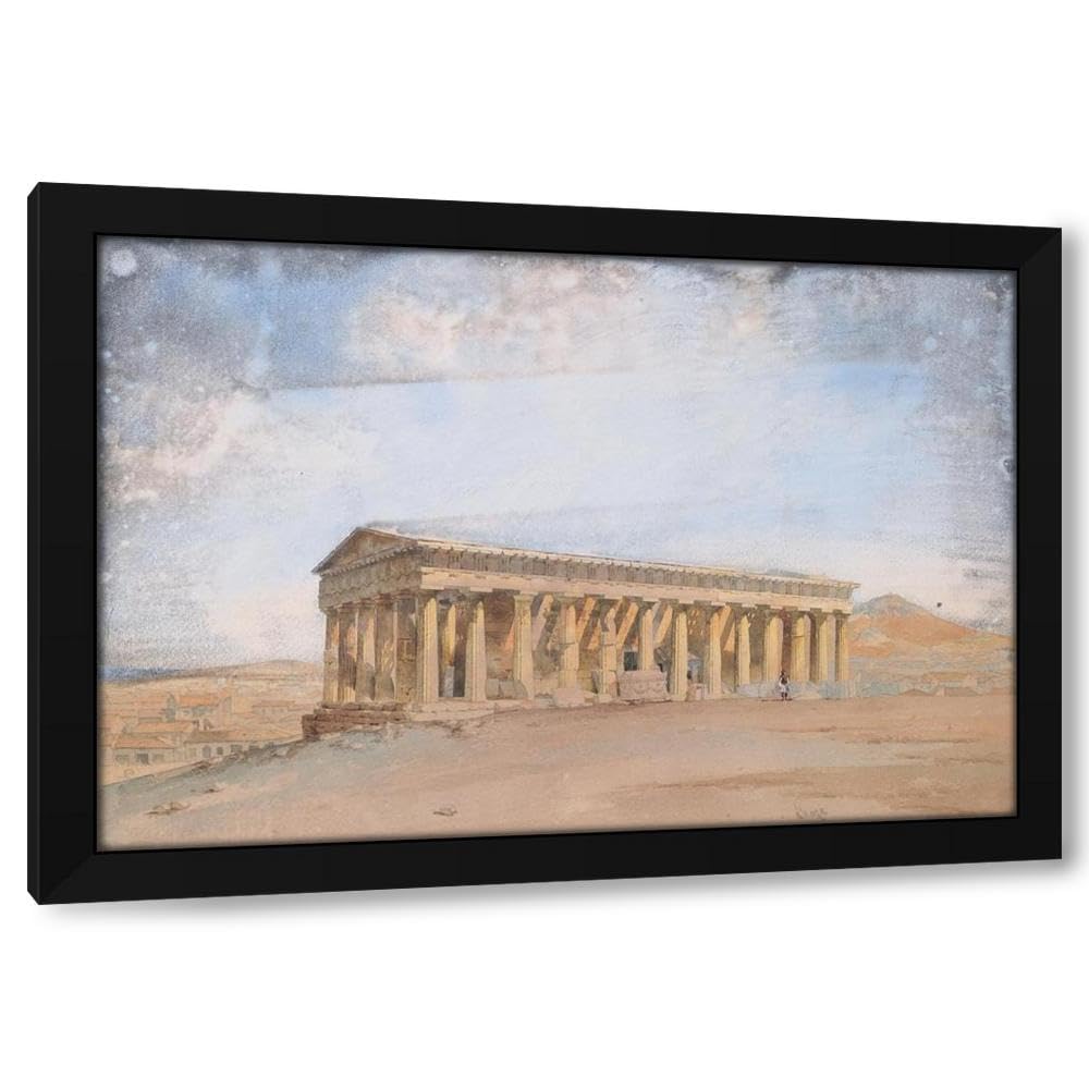 Light Gray Giovanni Lanza 24x17 Black Modern Framed Art Print Titled: The Temple of Theseus, Athens