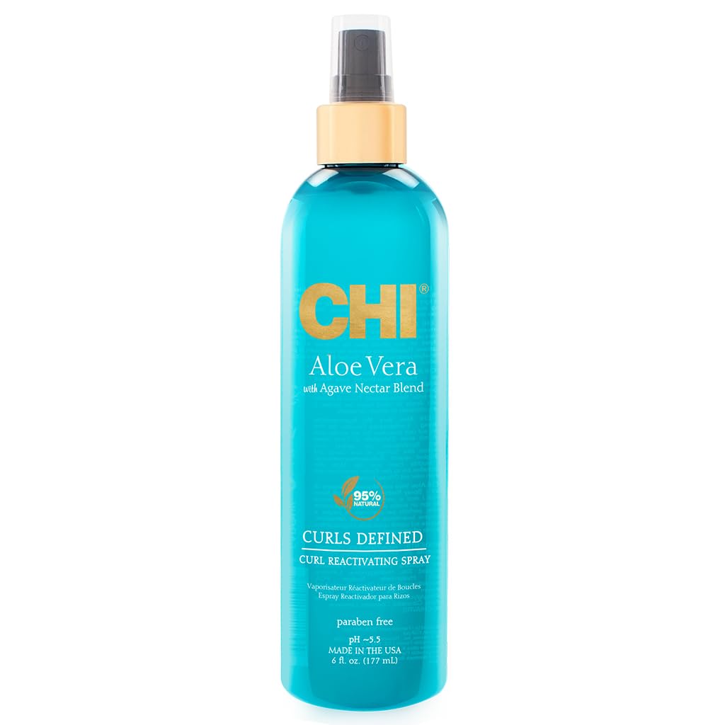 White Smoke CHI Aloe Vera Curl Reactivating Spray, Enhances Waves, Curls, & Coils, Provides Intense Hydration, Sulfate, Paraben & Gluten Free, 6 Oz