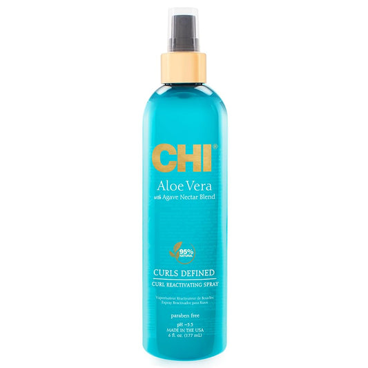White Smoke CHI Aloe Vera Curl Reactivating Spray, Enhances Waves, Curls, & Coils, Provides Intense Hydration, Sulfate, Paraben & Gluten Free, 6 Oz