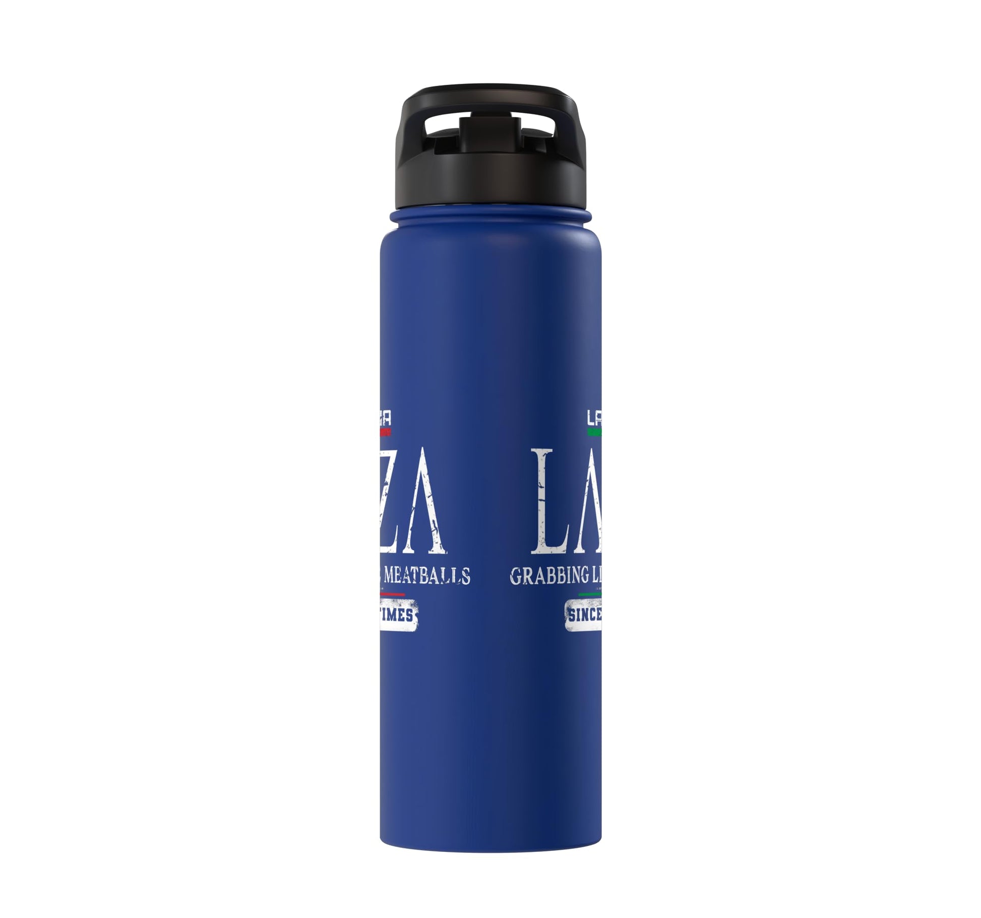 Midnight Blue Italia La Famiglia Lanza Grabbing Life By The Meatballs Stainless Steel Insulated Water Bottle