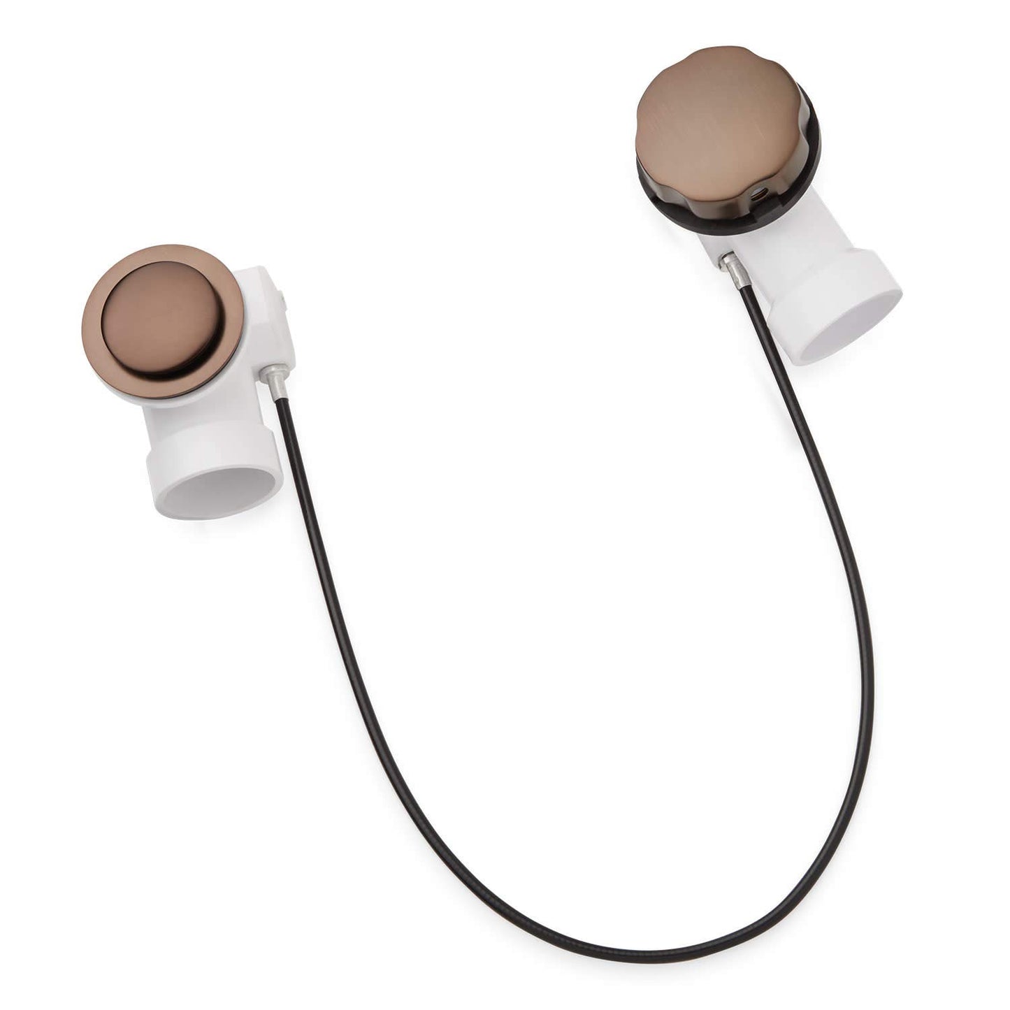 White Smoke Signature Hardware 446731 PVC Cable Drain and Overflow for 17" - 22" Deep Alcove Tubs - Oil Rubbed Bronze
