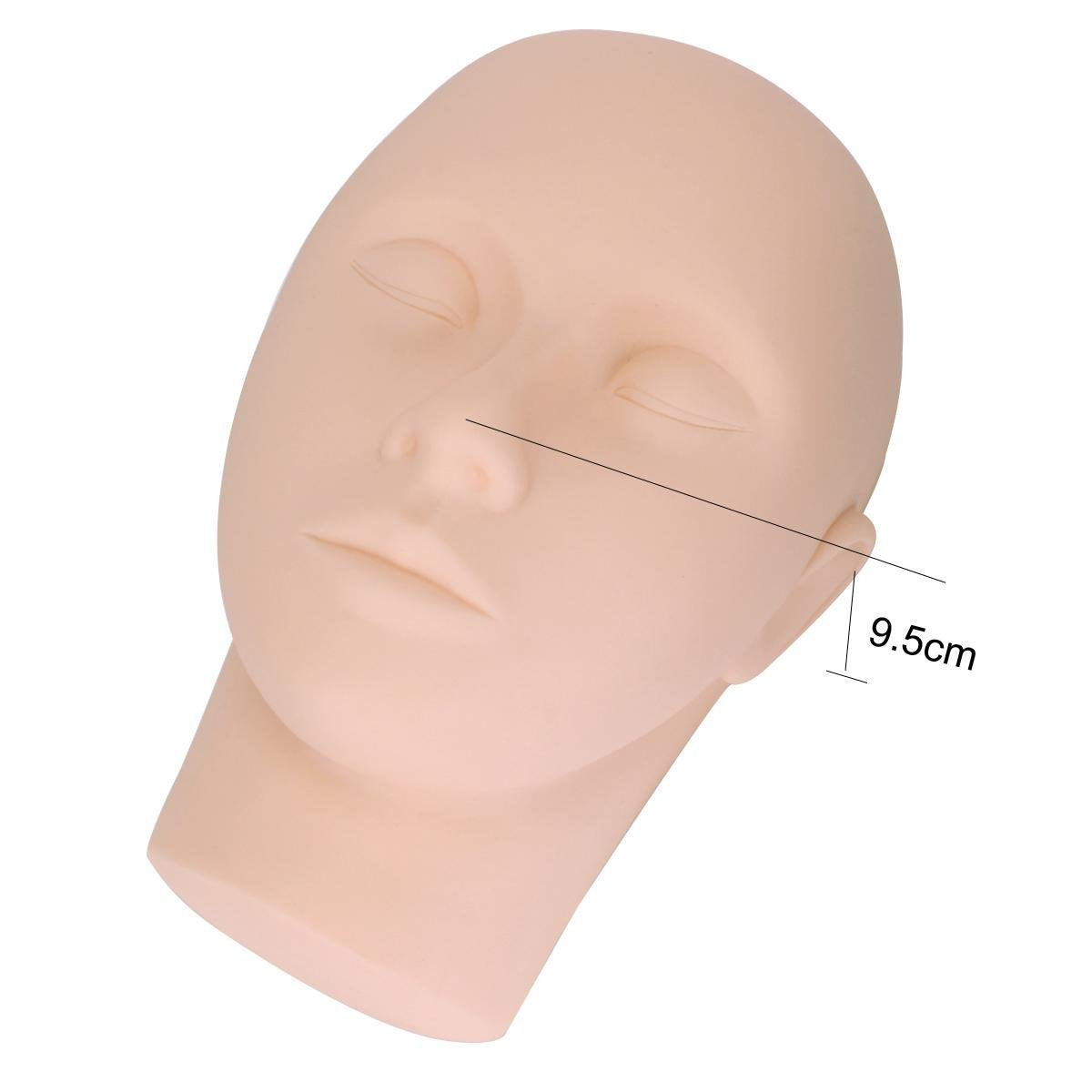 White Smoke Yimart Pro Mannequin Training Head Cosmetology Eyelash Eye Extension Practice Makeup Face Treatment Tools(standar Head)